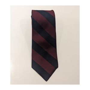 Men's Silk Tie~Burgundy and Navy Stripe